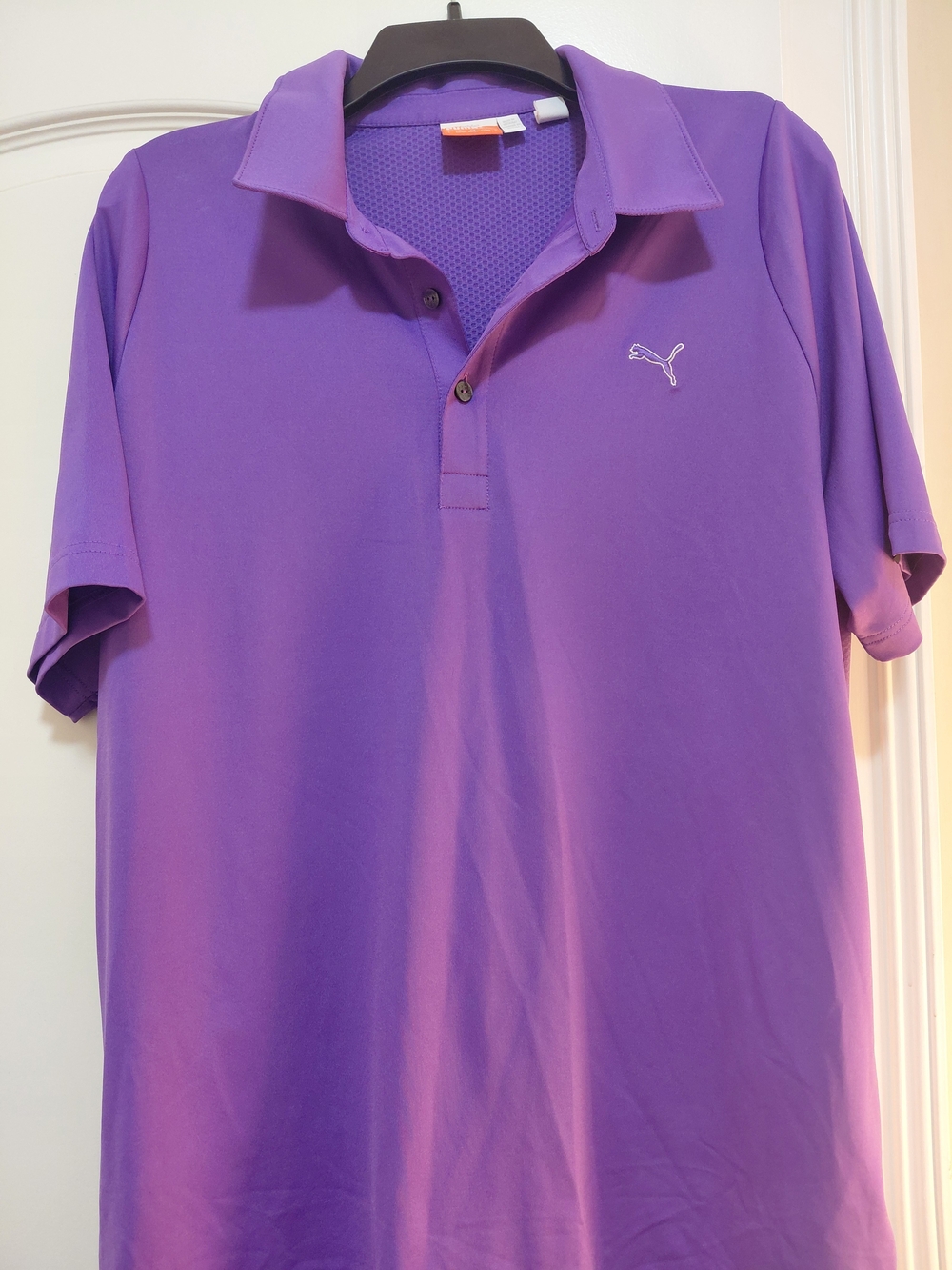 Puma Men’s Purple Short-Sleeve Polo Shirt, Size L